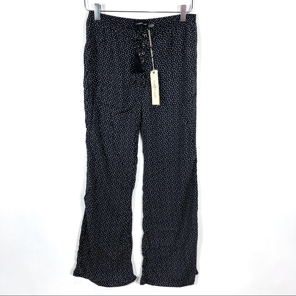 Mustard Seed heart wide leg pants polka dots